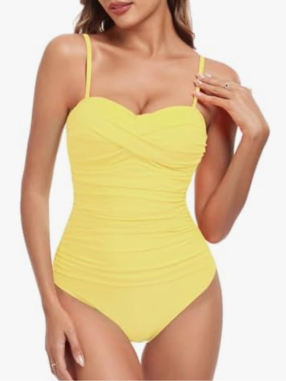 NWT RELLECIGA Women's One Piece Swimsuit Tummy Control Strapless Bathing Suit S